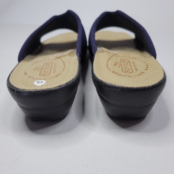 Fly Flot Navy Mesh Slide Sandals Made in Italy Anti-Shock Women's Sz 38 (US 7.5) - Picture 10 of 11